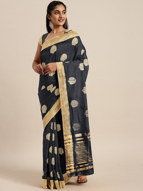 

Soch Black & Gold-Coloured Art Silk Woven Design Saree