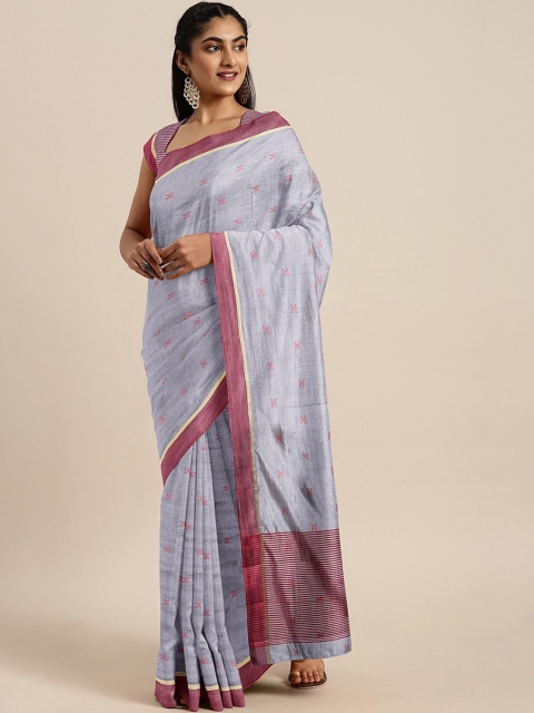 

Soch Grey & Rust Pink Woven Design Art Silk Saree