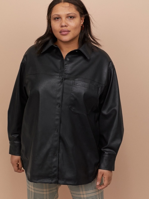 

H&M+ Women Black Shirt Sustainable Jacket