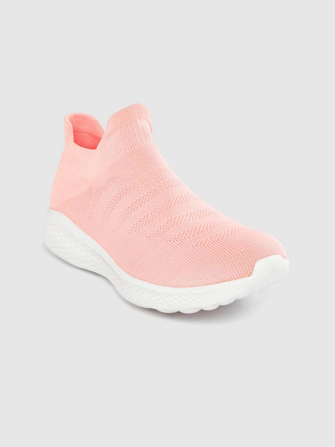 

Crew STREET Women Peach-Coloured Woven Design Slip-On Sneakers