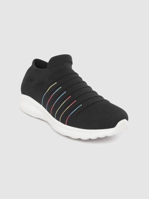 

Crew STREET Women Black Striped Slip-On Sneakers