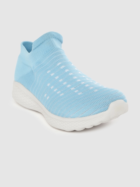 

Crew STREET Women Blue Striped Shimmer Detail Slip-On Sneakers