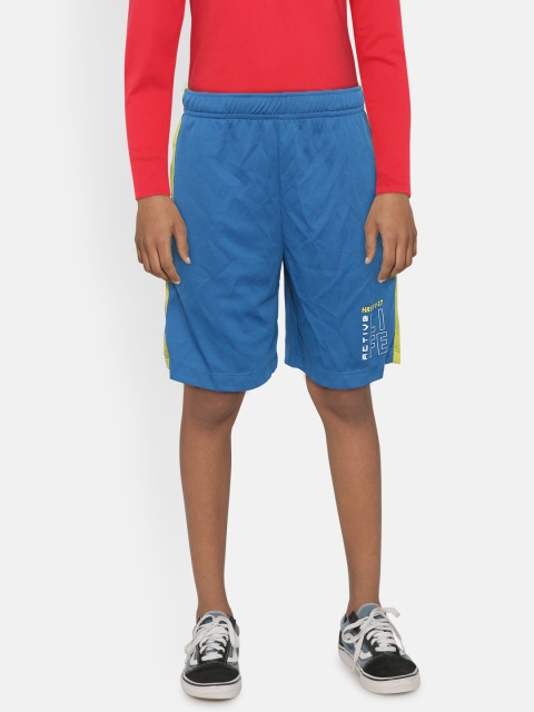 

HRX by Hrithik Roshan Boys Mykonos Blue Colourblock Regular Fit Rapid-Dry Active Shorts, Teal