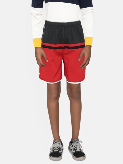 Boys Flame Scarlet Colourblock Regular Fit Rapid-Dry Active Shorts