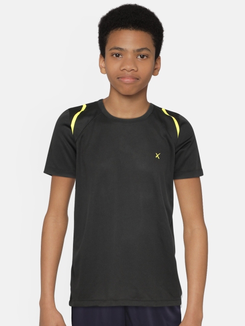 

Hrx By Hrithik Roshan Boys Jet Black Solid Round Neck Rapid-Dry Active Tshirts