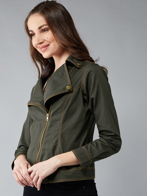 

DOLCE CRUDO Women Green Solid Tailored Jacket