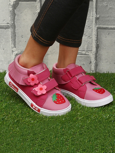 

DChica Girls Pink Colourblocked Synthetic High-Top Slip-On Sneakers