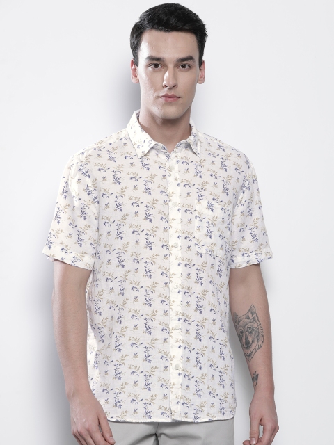 

Marks & Spencer Men White & Blue Relaxed Fit Printed Casual Shirt