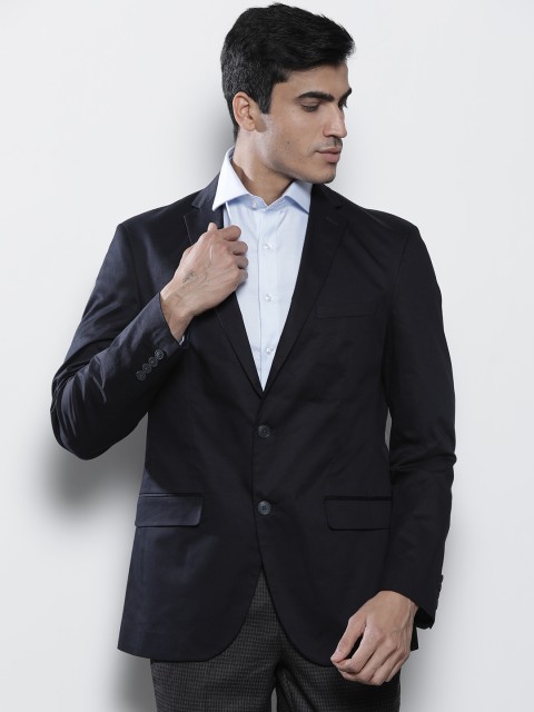 

Marks & Spencer Men Navy Blue Solid Slim Fit Single-Breasted Formal Blazer