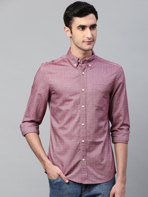 

Marks & Spencer Men Pink Easy to Iron Regular Fit Printed Casual Shirt