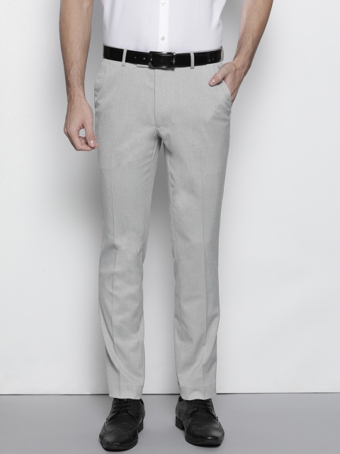 

Marks & Spencer Men Grey Slim Fit Solid Formal Trousers