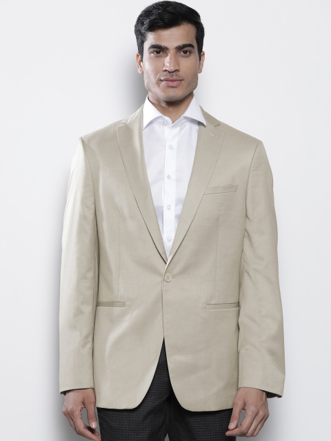 

Marks & Spencer Men Beige Solid Regular Fit Single-Breasted Formal Blazer