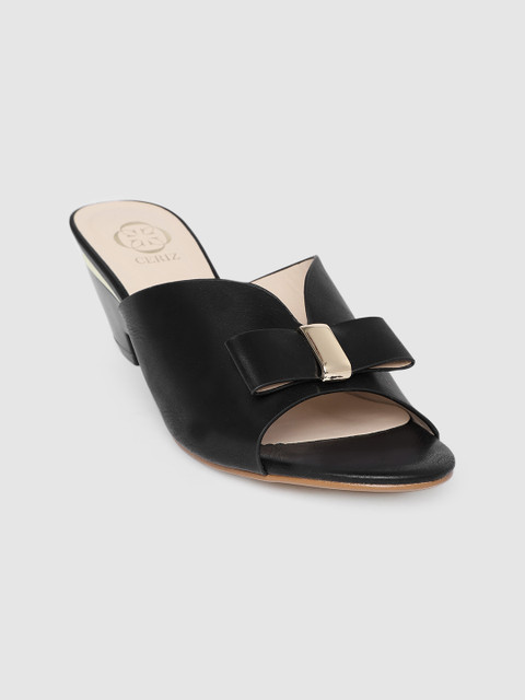 

CERIZ Women Black Solid Open Toe Heels