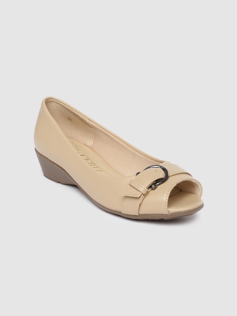 

CERIZ Women Beige Solid Peep Toes