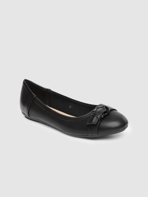 

CERIZ Women Black Buckle Detail Ballerinas