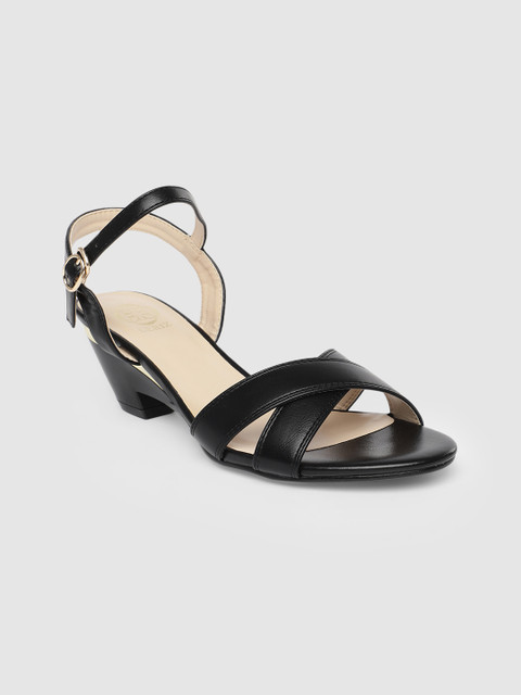 

CERIZ Women Black Solid Open Toe Heels