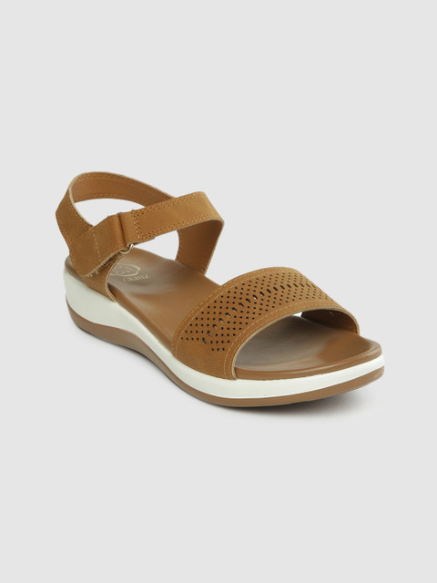 

CERIZ Women Brown Solid Open Toe Flats