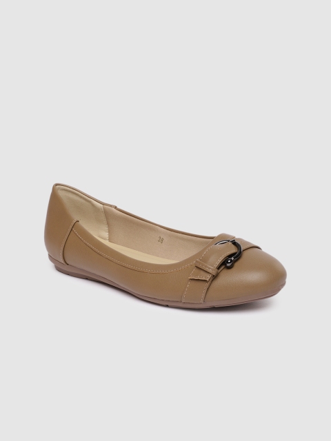 

CERIZ Women Brown Buckle Detail Ballerinas