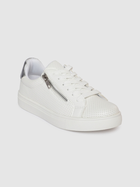 

CERIZ Women White Perforated Sneakers