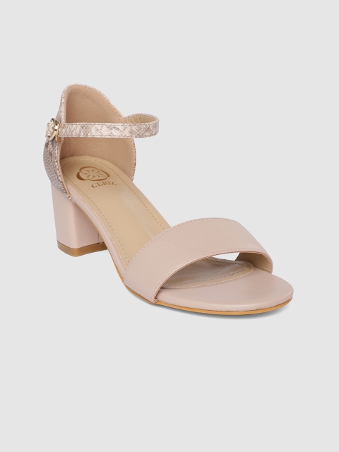 

CERIZ Women Nude-Coloured Textured Sandals