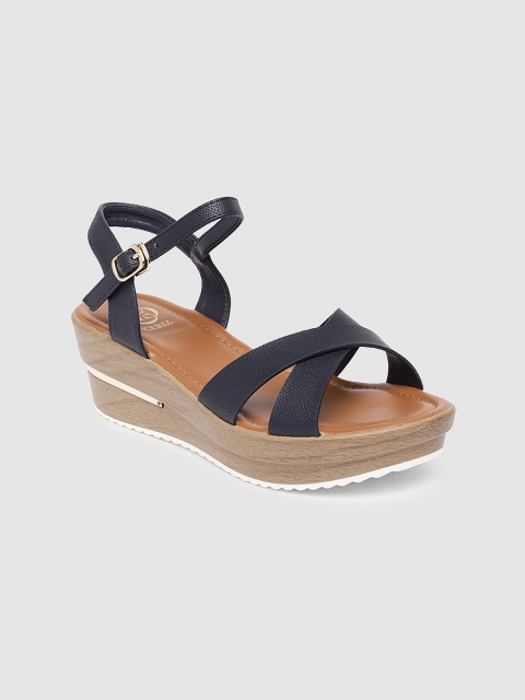 

CERIZ Women Navy Blue Solid Flatform Heels