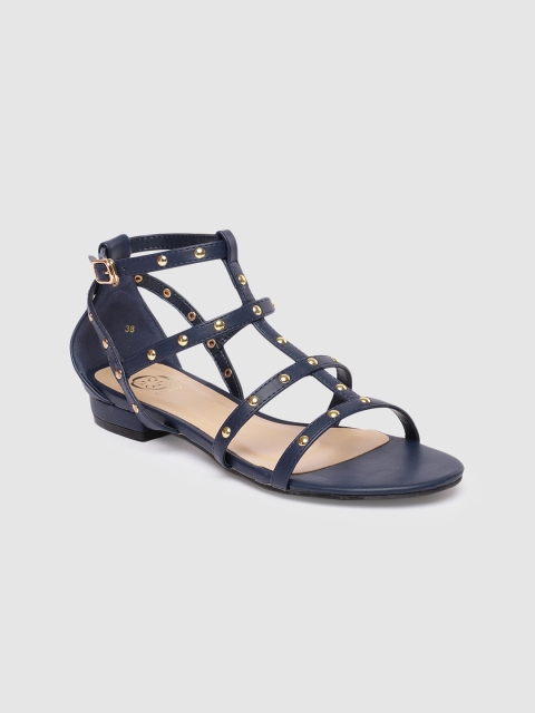 

CERIZ Women Navy Blue Embellished Gladiators
