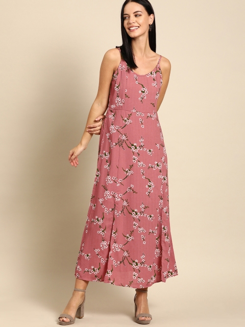 

Ms.Taken Women Pink Printed Maxi Dress