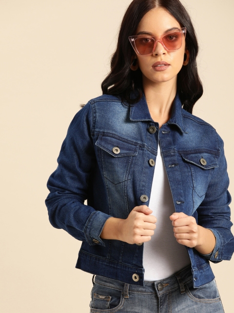 

Ms.Taken Women Blue Washed Denim Jacket