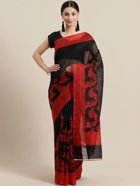 

Rajesh Silk Mills Black & Red Printed Saree