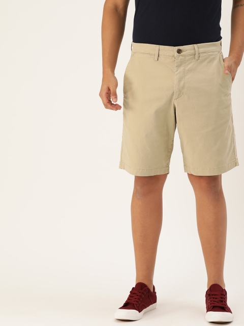 

GAP Men Khaki Brown Solid Regular Fit Chino Shorts
