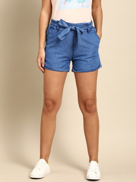 

Ms.Taken Women Blue Solid Regular Fit Shorts