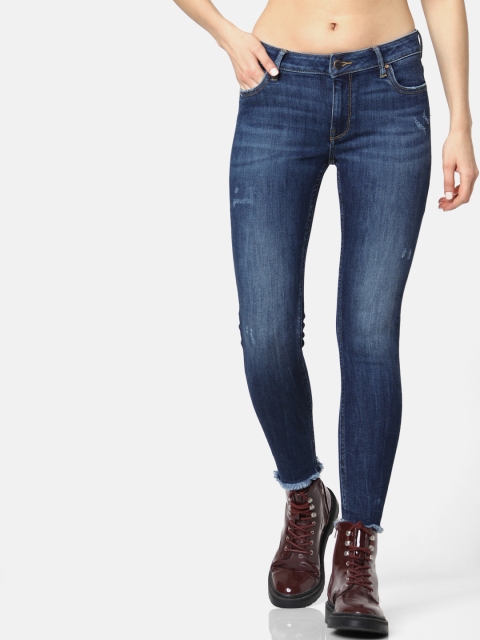 

ONLY Women Blue CARMEN Skinny Fit Mid-Rise Clean Look Jeans