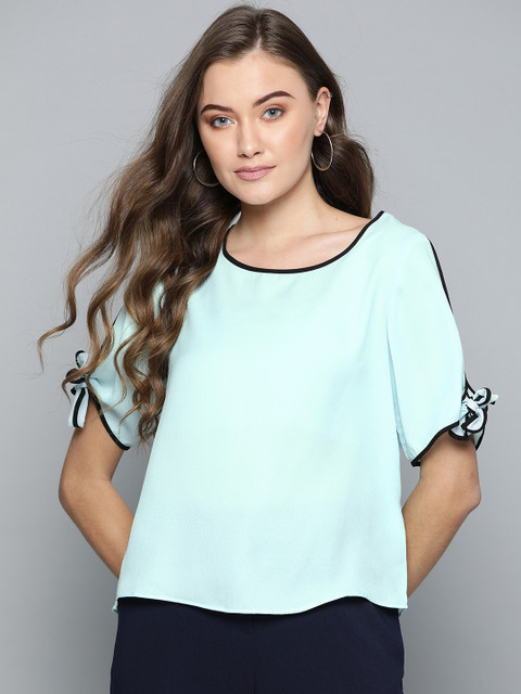 

VividArtsy Women Sea Green Solid Top
