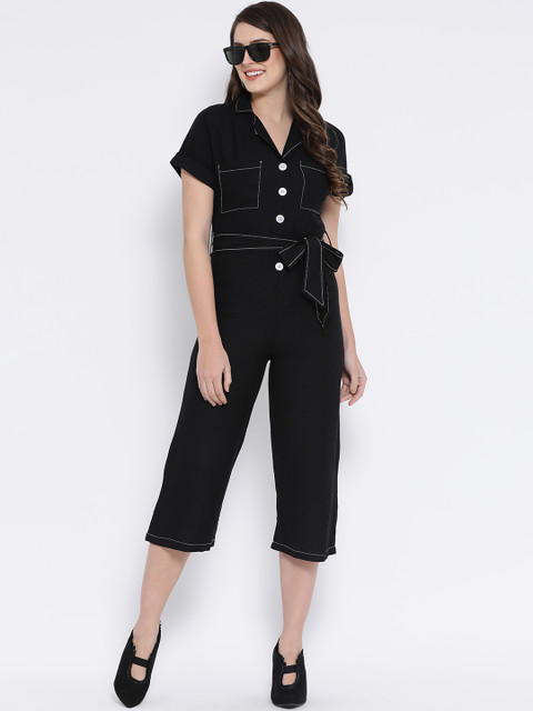 

Oxolloxo Women Black Solid Basic Jumpsuit