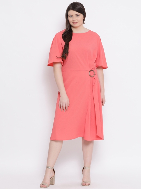 

Oxolloxo Women Pink Solid Fit and Flare Dress