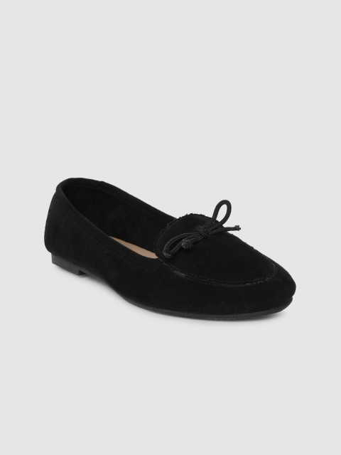

Inc 5 Women Black Solid Suede Ballerinas