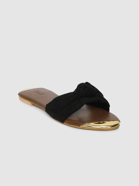 

Inc 5 Women Black Solid Open Toe Flats
