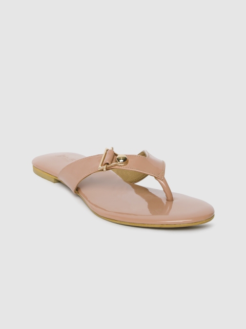 

Inc 5 Women Nude-Coloured Solid Open Toe Flats