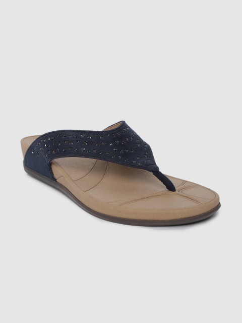 

Inc 5 Women Navy Blue Embellished Open Toe Flats