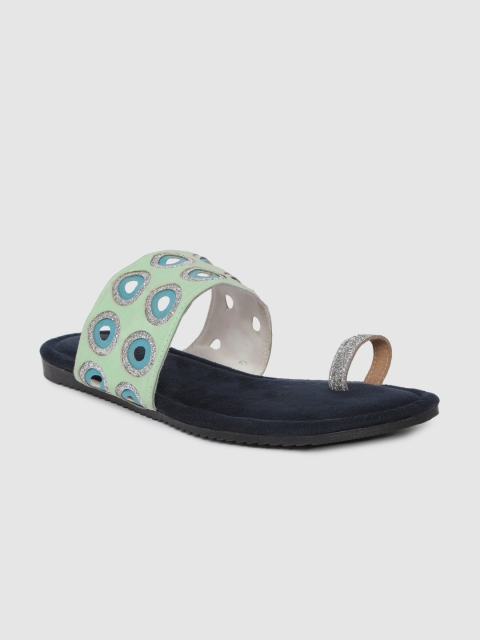 

Inc 5 Women Green Embellished One Toe Flats