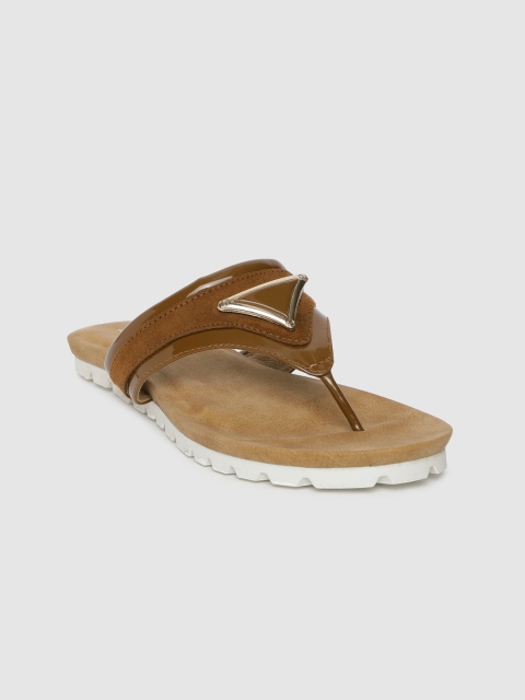 

Inc 5 Women Tan Solid Open Toe Flats