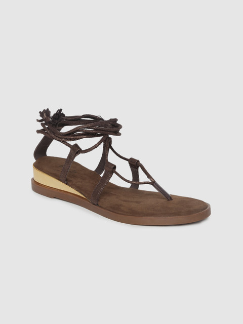 

Inc 5 Women Brown Solid Open Toe Flats