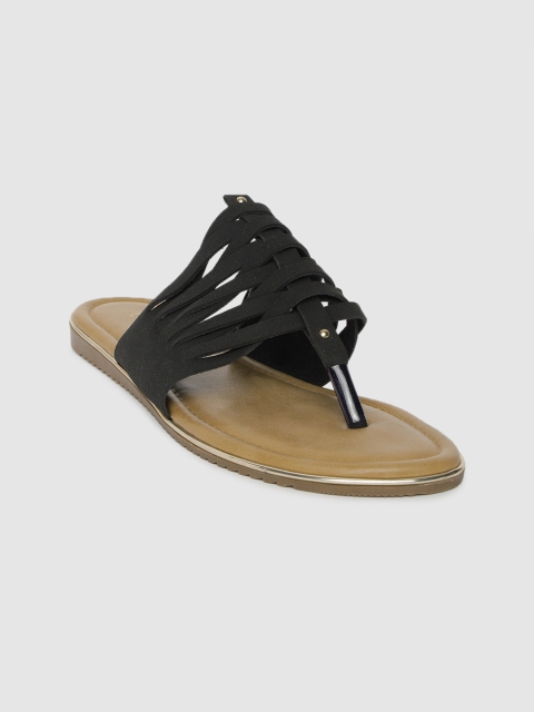 

Inc 5 Women Black Solid Open Toe Flats