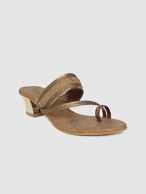 

Inc 5 Women Rose Gold Woven Design Block Heels
