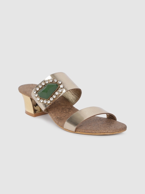 

Inc 5 Women Gold-Toned Solid Block Heels