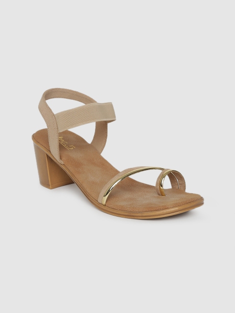 

Inc 5 Women Beige & Gold-Toned Solid Block Heels