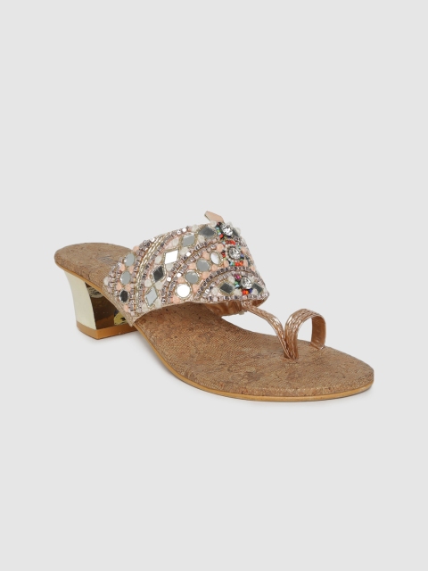

Inc 5 Women Gold-Toned Embellished One Toe Heels