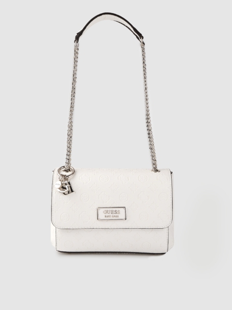 

GUESS White Textured Shoulder Bag