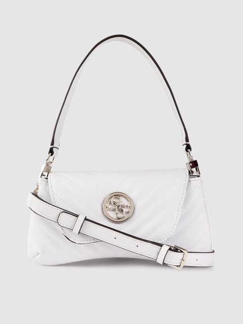 

GUESS White Quilted Handheld Bag