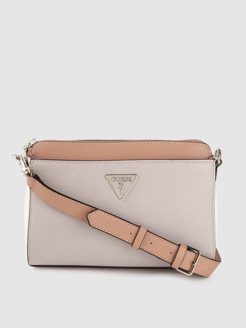 

GUESS Beige & White Textured Sling Bag